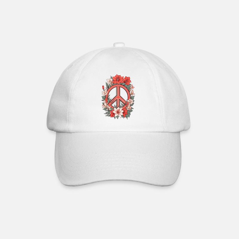 Friedenszeichen - Baseballkappe - Weiß/Weiß