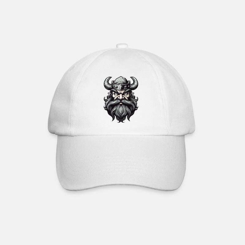 gehörnter Helm - Baseballkappe - Weiß/Weiß