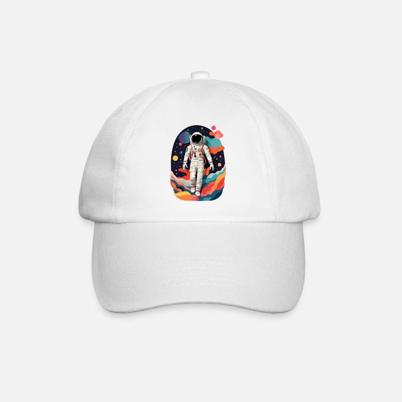 Bunte Astronauten Bild - Baseballkappe - Weiß/Weiß