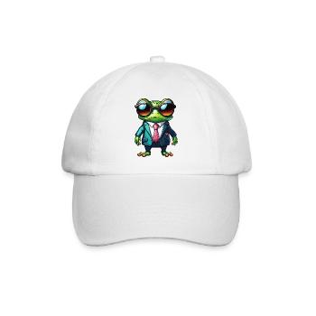 Frosch / Tier / Quack / Kröte / Teich / hüpfen - Baseballkappe - Weiß/Weiß - Vorne