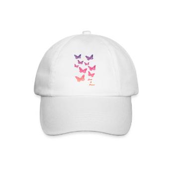 schmetterling butterfly - Baseballkappe - Weiß/Weiß - Vorne