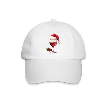 Christmas Wine Red Wine Glass Christmas Funny - Baseball Cap - white/white - Front