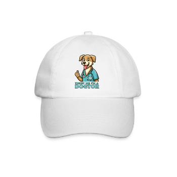 Vertrau mir, ich bin ein Dogtor Lustiger Arzt - Baseballkappe - Weiß/Weiß - Vorne
