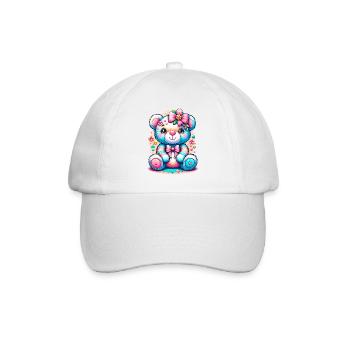 Colourful Teddy Bear - Colour Shine & Heart Details - Baseball Cap - white/white - Front