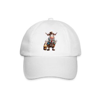 Lederhosen / Animal / Traditional costume / Tradition / Cow - Baseball Cap - white/white - Front