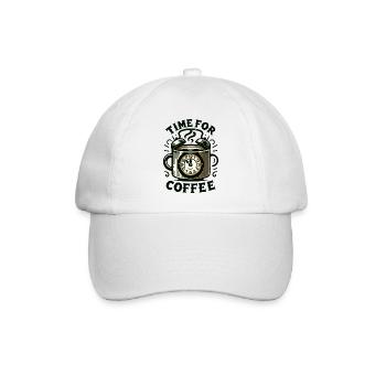 Time for coffee - Baseballkappe - Weiß/Weiß - Vorne