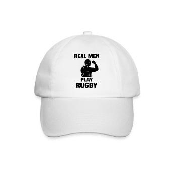Echte Männer spielen Rugby - Baseballkappe - Weiß/Weiß - Vorne