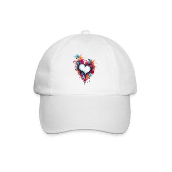 CŒURS DE LA SAINT-VALENTIN, POUR LES COUPLES ET LES AMOUREUX 2024 - Casquette classique - blanc/blanc - Devant