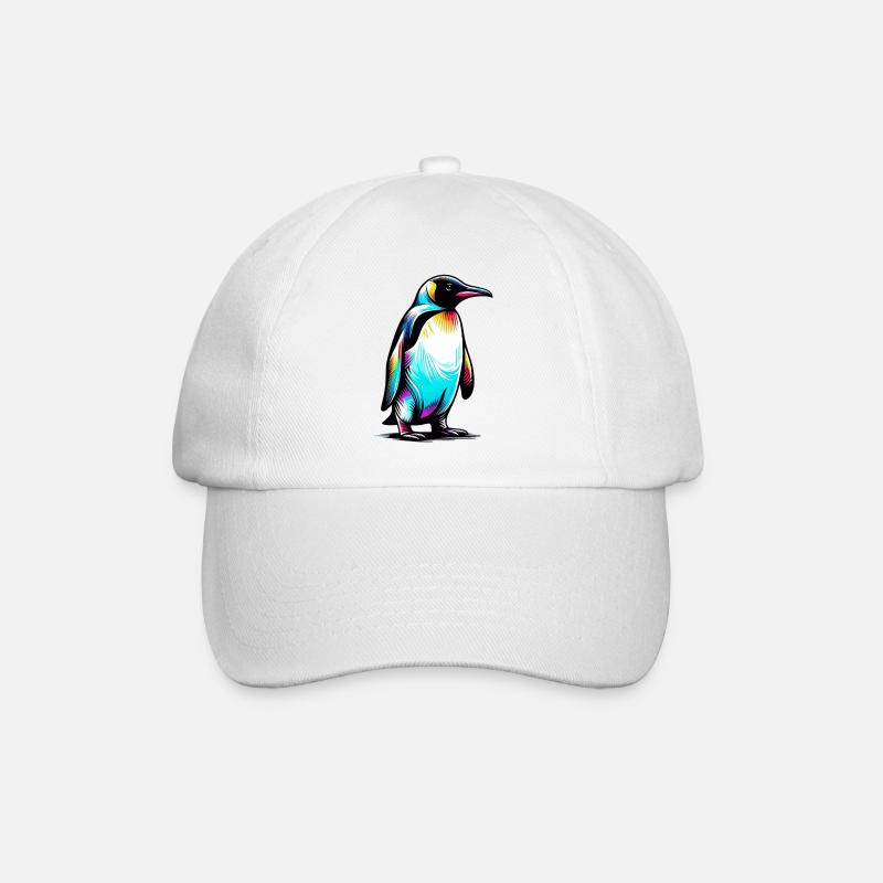 Pinguin - Baseballkappe - Weiß/Weiß