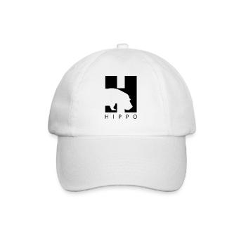 HIppo Silhouette Nilpferd - Baseballkappe - Weiß/Weiß - Vorne