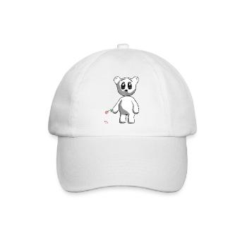 Teddy with Rose - Baseball Cap - white/white - Front