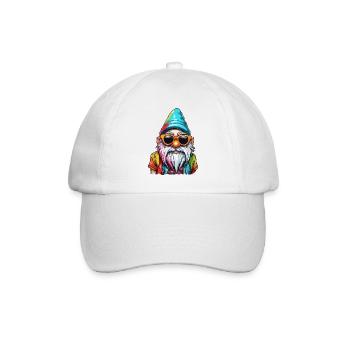 Garden Gnome / Fairyland / Leprechaun / Gnome / Logo - Baseball Cap - white/white - Front