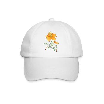 Blume1 - Baseballkappe - Weiß/Weiß - Vorne