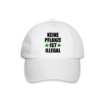 keine pflanze ist illegal - Baseballkappe - Weiß/Weiß - Vorne