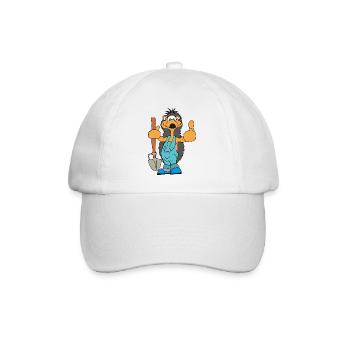 The gardener hedgehog works in the garden - Baseball Cap - white/white - Front