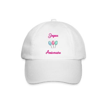 JOYEUX ANNIVERSAIRE - Casquette classique - blanc/blanc - Devant