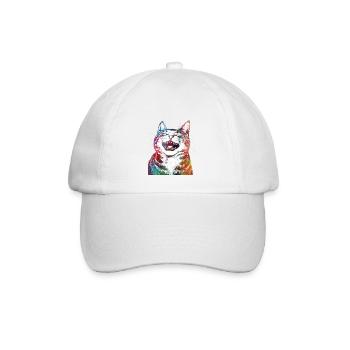 Lustige Katze 1 - Baseballkappe - Weiß/Weiß - Vorne