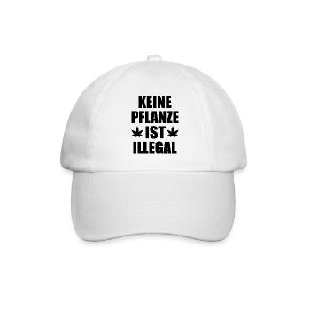 keine pflanze ist illegal - Baseballkappe - Weiß/Weiß - Vorne