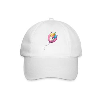 Einhorn Ballon - Baseballkappe - Weiß/Weiß - Vorne