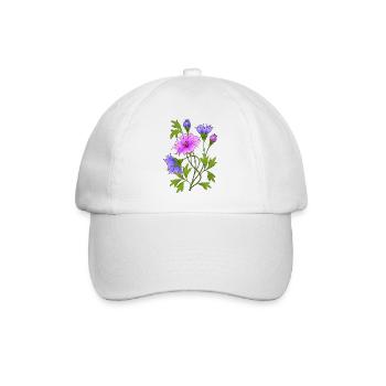 Flowers - Baseball Cap - white/white - Front