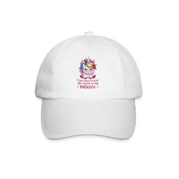 Mignonne petite licorne à la fin avec patience - Casquette classique - blanc/blanc - Devant