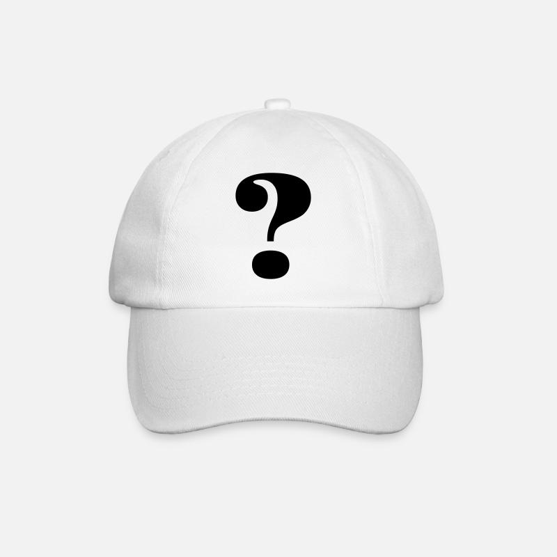 Großes Fragezeichen - Baseballkappe - Weiß/Weiß