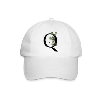 Letter Q Botanical Green - Baseball Cap - white/white - Front