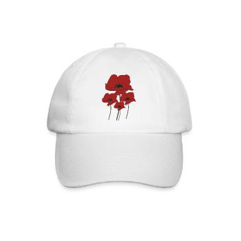Poppy bouquet - Baseball Cap - white/white - Front