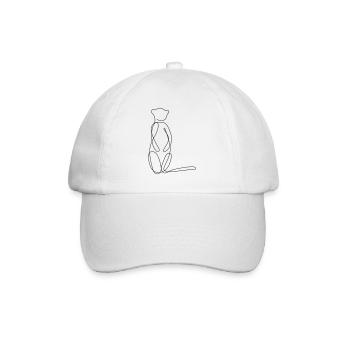 Meerkat One Line Art Motif - Baseball Cap - white/white - Front