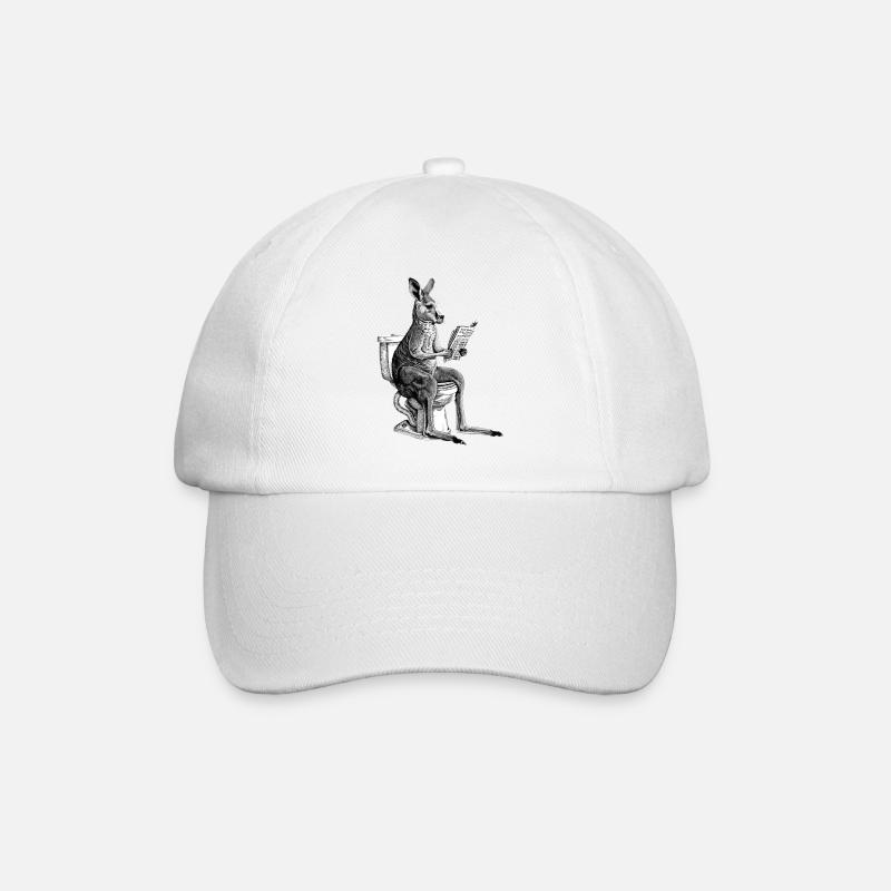 Känguru bei der Zeitungslektüre - Baseballkappe - Weiß/Weiß