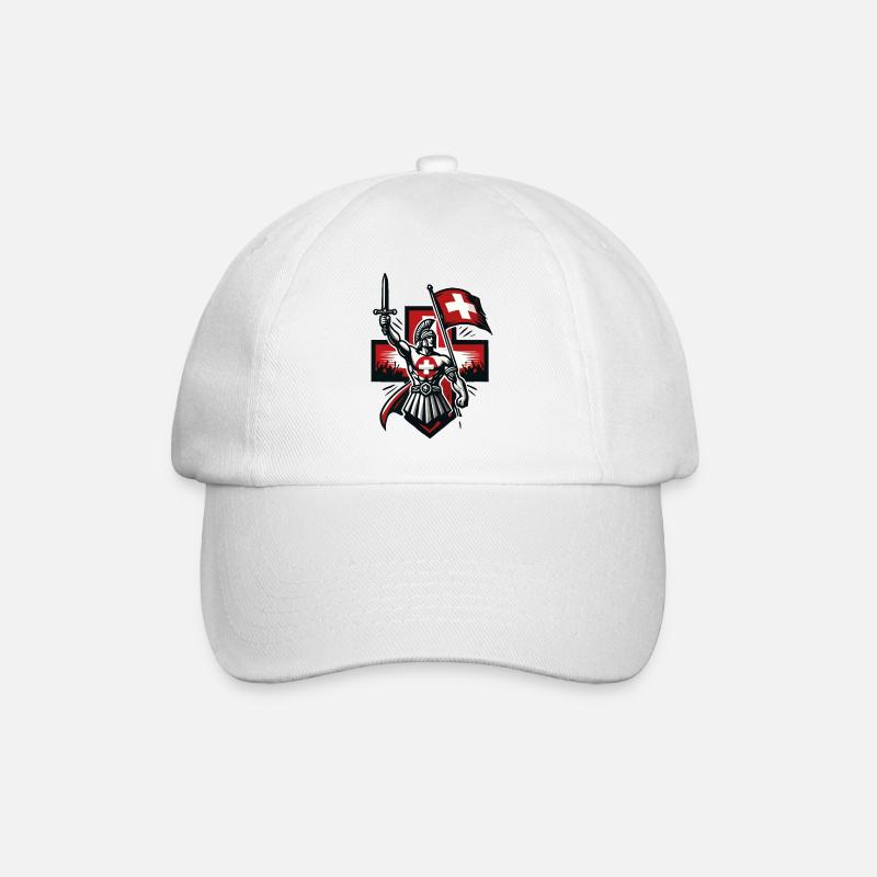 Gladiator Schweiz - Baseballkappe - Weiß/Weiß