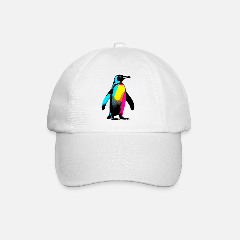 Pinguin - Baseballkappe - Weiß/Weiß