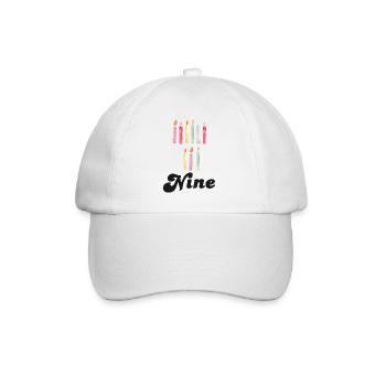 9e anniversaire bougie - Casquette classique - blanc/blanc - Devant