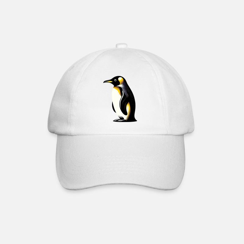 Pinguin - Baseballkappe - Weiß/Weiß