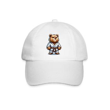 Karate bear in judogi for martial arts fans - Baseball Cap - white/white - Front