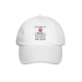 Danke an Deutschlehrerin Abschiedsgeschenk - Baseballkappe - Weiß/Weiß - Vorne