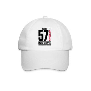 jai 57 ans / t-shirt 57 ans / cadeau 57 ans - Casquette classique - blanc/blanc - Devant