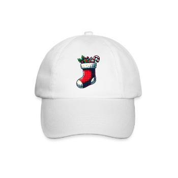 Weihnachtsstrumpf - Baseballkappe - Weiß/Weiß - Vorne