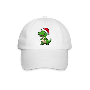 Dinosaur T-Rex Christmas Cute - Baseball Cap - white/white - Front