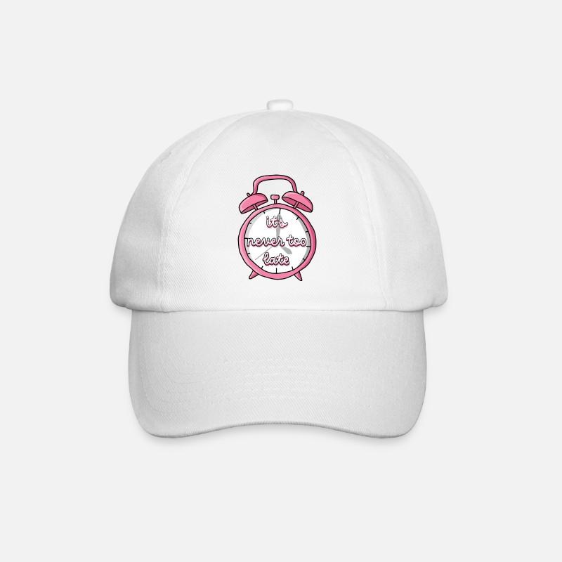 Niemals zu spät - Baseballkappe - Weiß/Weiß