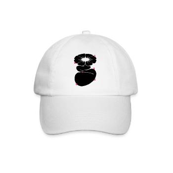 Blume Ornament Modern Minimalistisch - Baseballkappe - Weiß/Weiß - Vorne