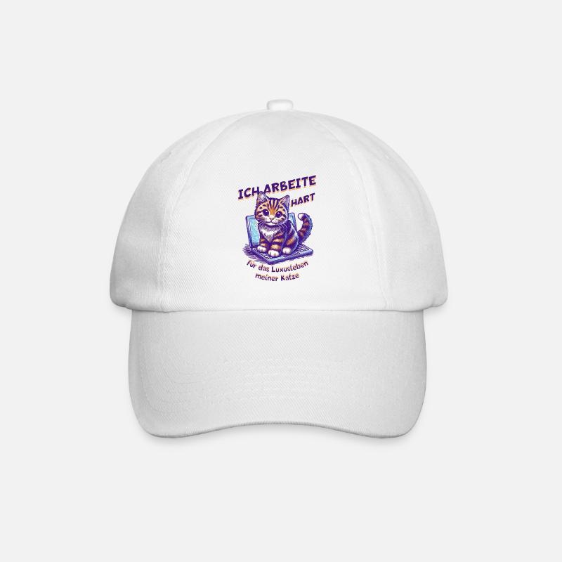 Je travaille dur pour la vie de luxe de mon chat - Casquette classique - blanc/blanc