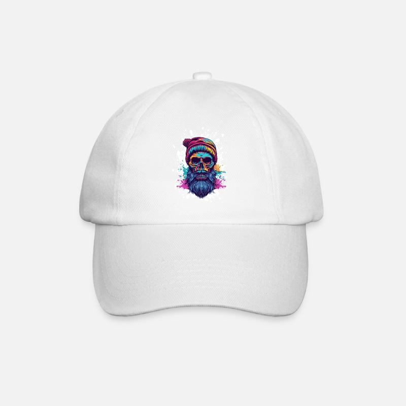 Lumberjack Skull - Baseball Cap - white/white
