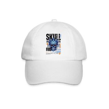 Crâne Bleu Noir - Casquette classique - blanc/blanc - Devant