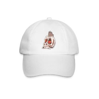 Crâne punk avec des fleurs - Casquette classique - blanc/blanc - Devant