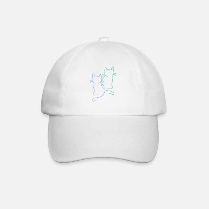 80er 90er Katzen Katze Kind Kinder Baby - Baseballkappe - Weiß/Weiß