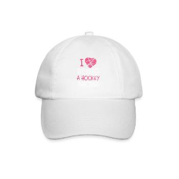 I love being a hockey mom - Baseball Cap - white/white - Front