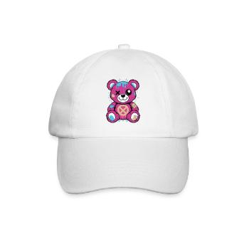 Cute Rebel Teddy - Colorful Streetwear Design - Baseball Cap - white/white - Front