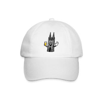 Kölner Dom mit Kölsch - Baseballkappe - Weiß/Weiß - Vorne
