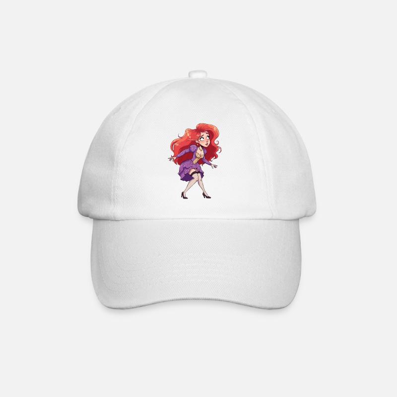 Redhead woman - Baseball Cap - white/white